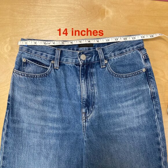 UNIQLO Women´s blue flare wide leg high rise loose fit jeans size 24 - Picture 5 of 9